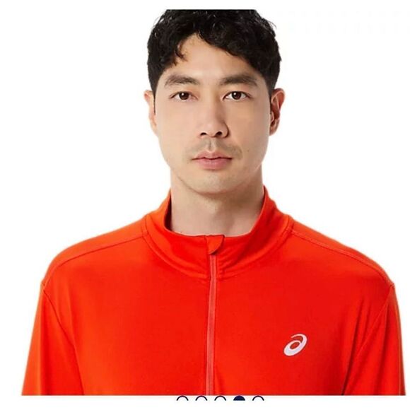 ASICS Men Ready Half ZipCherry Tomato Large - Picture 2 of 3